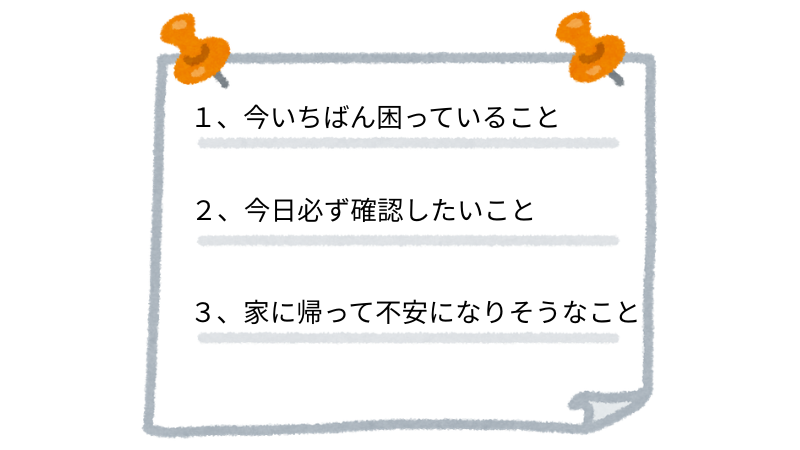 診察前メモに書く3つのこと。今いちばん困っていること、今日必ず確認したいこと、家に帰ってから不安になりそうなこと